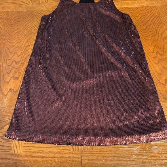 French Connection Bronze Sequins Mini Tank Dress Sz 8 Festival Party Sparkle - Picture 4 of 11